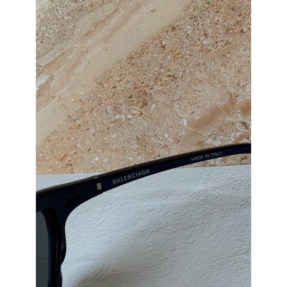 NEW Balenciaga BB0229S Bat Sunglasses in Metallic Blue $605 - Picture 6 of 8